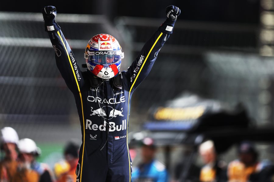 Max Verstappen wint op zondag 23 november 2025 de Formule 1 Grand Prix van Las Vegas